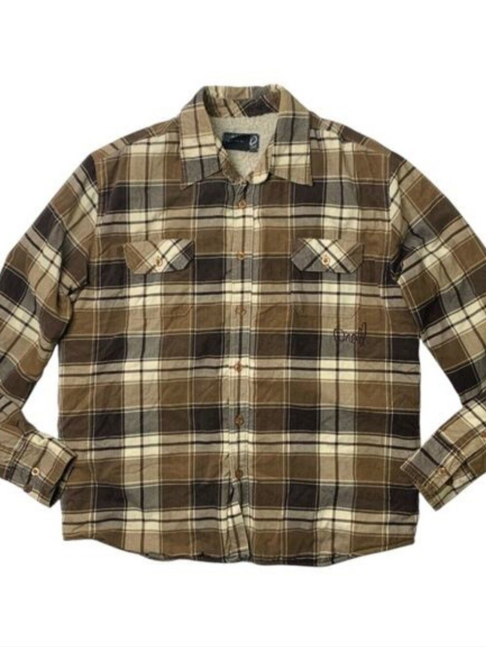O'Neill Jacket Men's Medium Plaid Flannel Sherpa Lined Shacket
